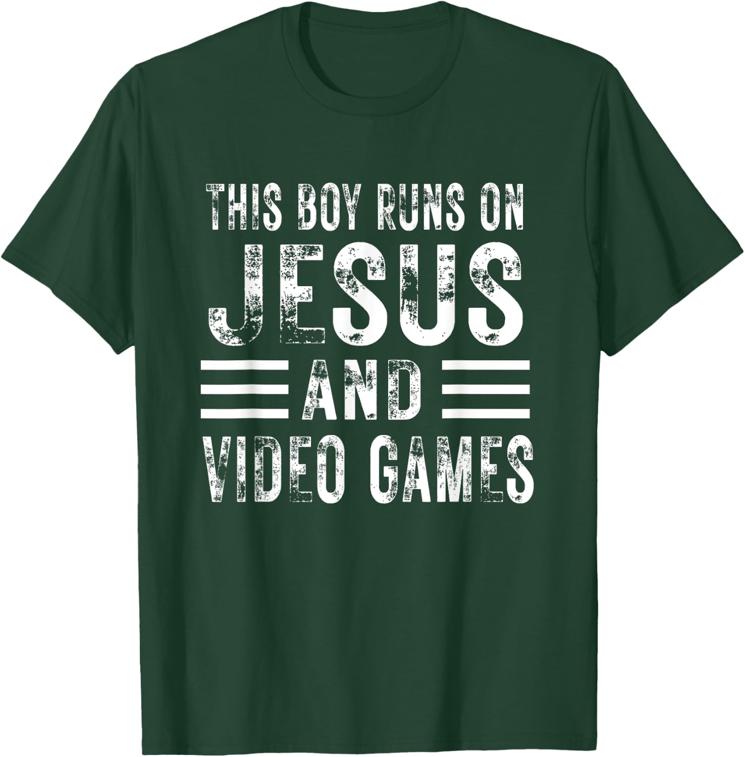 This Boy Runs On Jesus And Video Games Christian Christ kids T-Shirt - T-Shirt | Forest