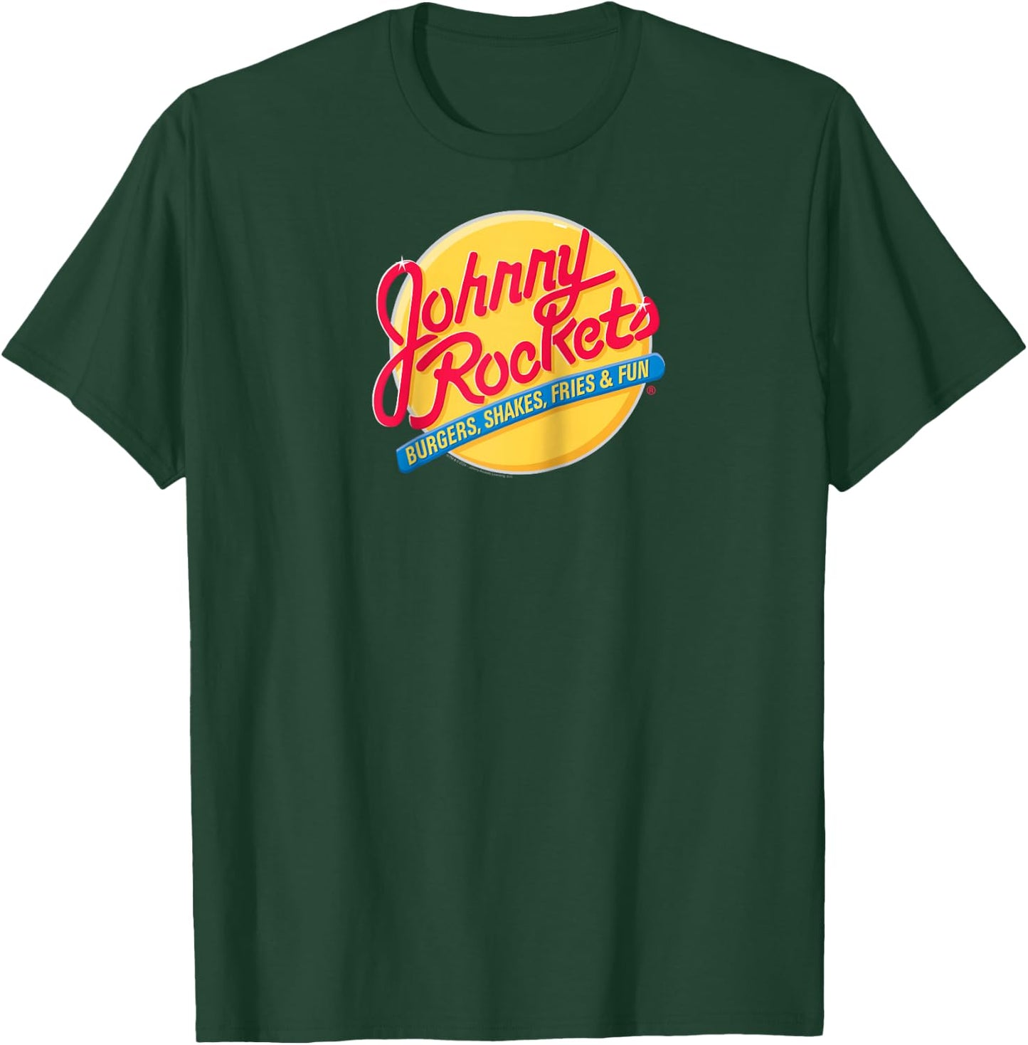 Johnny Rockets Vintage Logo Fast Food Raglan Baseball T-Shirt - T-Shirt | Forest