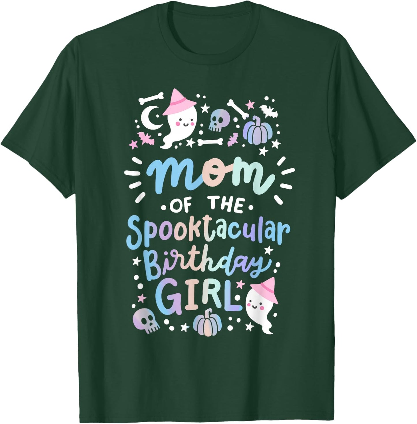 Mom of the Spooktacular Birthday Girl Halloween Family T-Shirt - T-Shirt | Forest