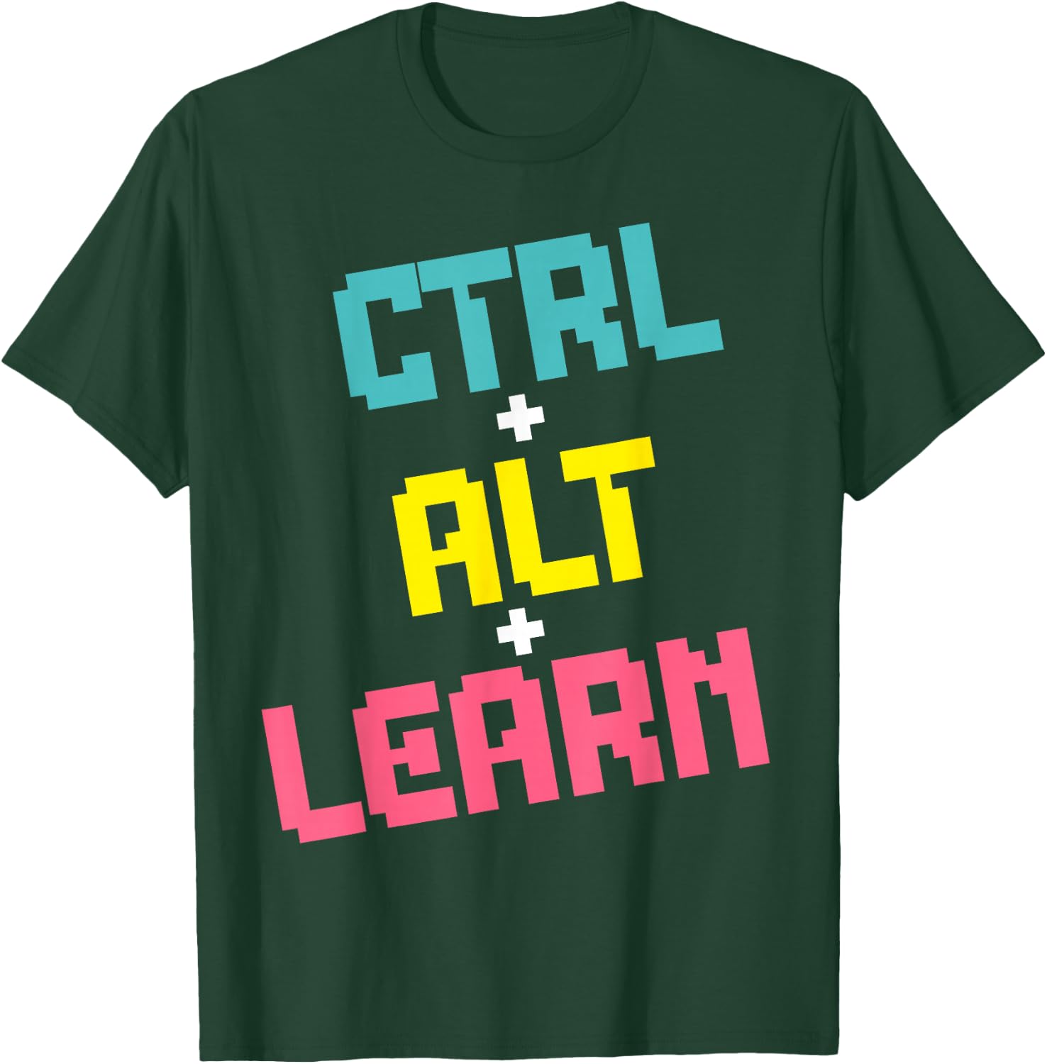 Computer Teacher Back To School Kids Ctrl + Alt + Learn T-Shirt - T-Shirt | Forest