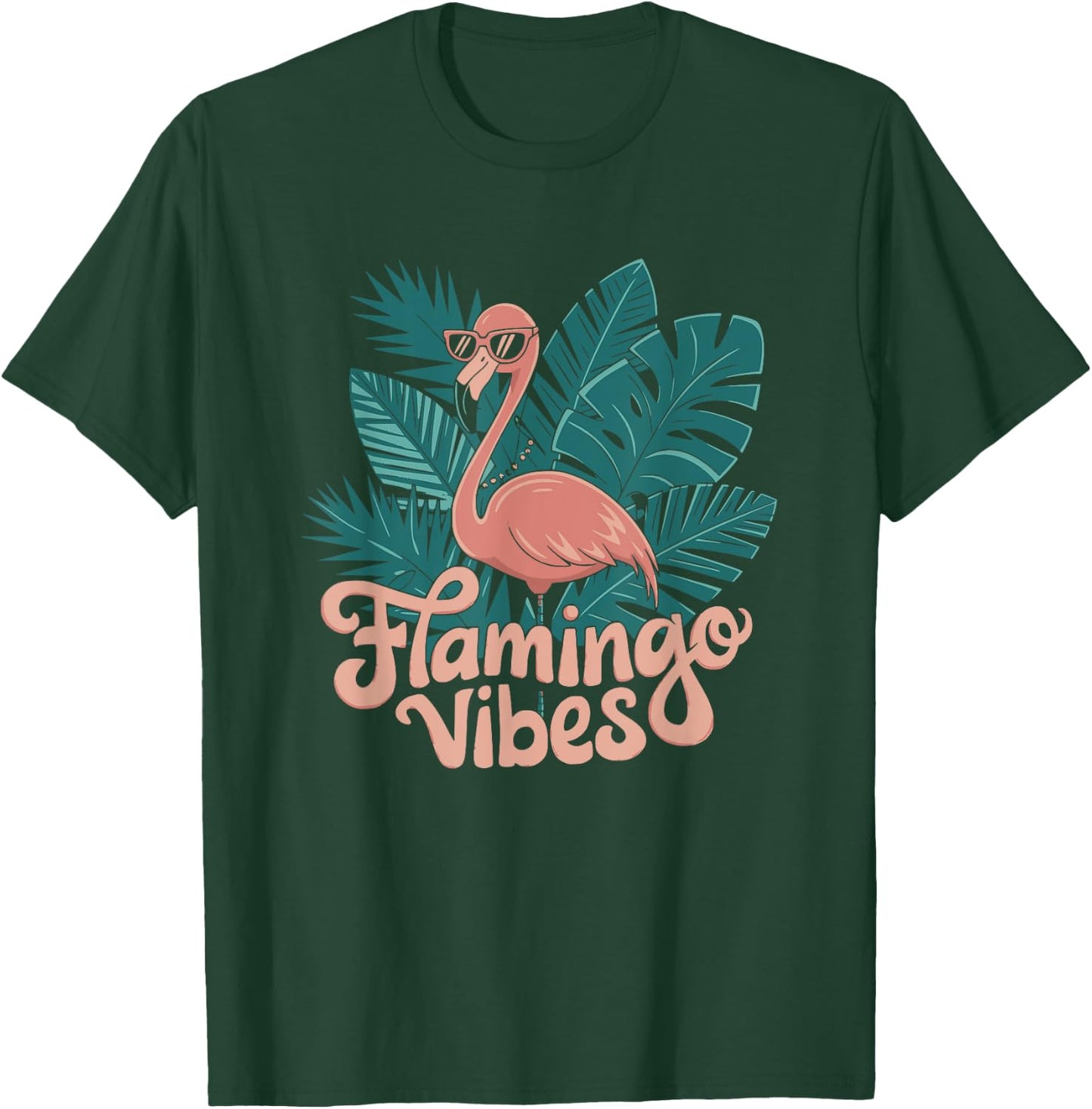 Flamingo Vibes Design T-Shirt - T-Shirt | Forest