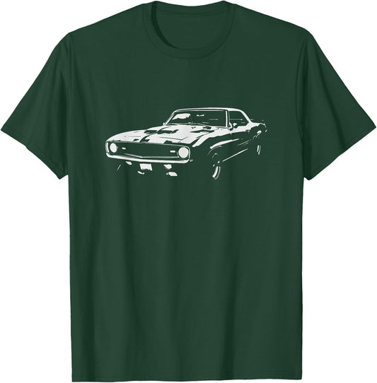 Classic Muscle Car Retro Vintage 60s 70s Car Lover Graphic T-Shirt - T-Shirt | Forest