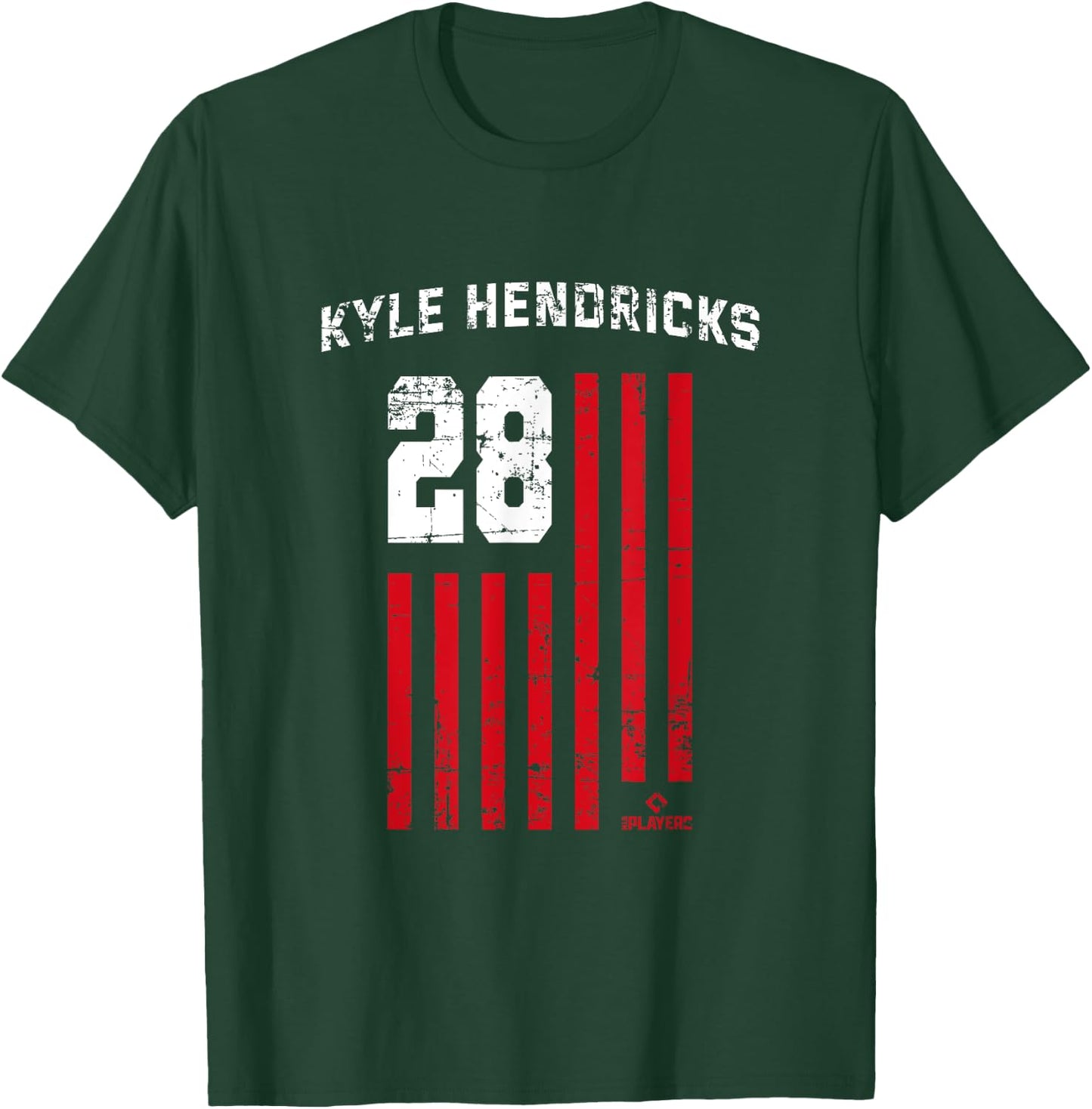 Kyle Hendricks Vintage Flag Chicago Patriotic Baseball T-Shirt - T-Shirt | Forest