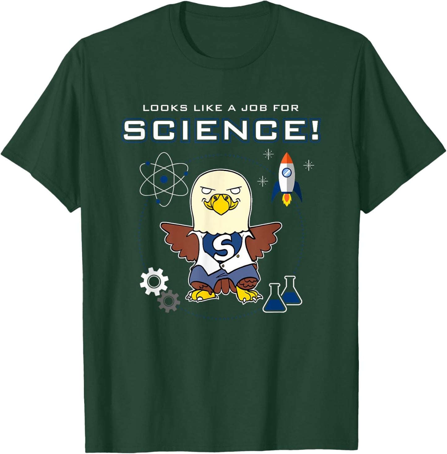 Looks Like A Job For Science Funny Scientist Lab Bald Eagle T-Shirt - T-Shirt | Forest