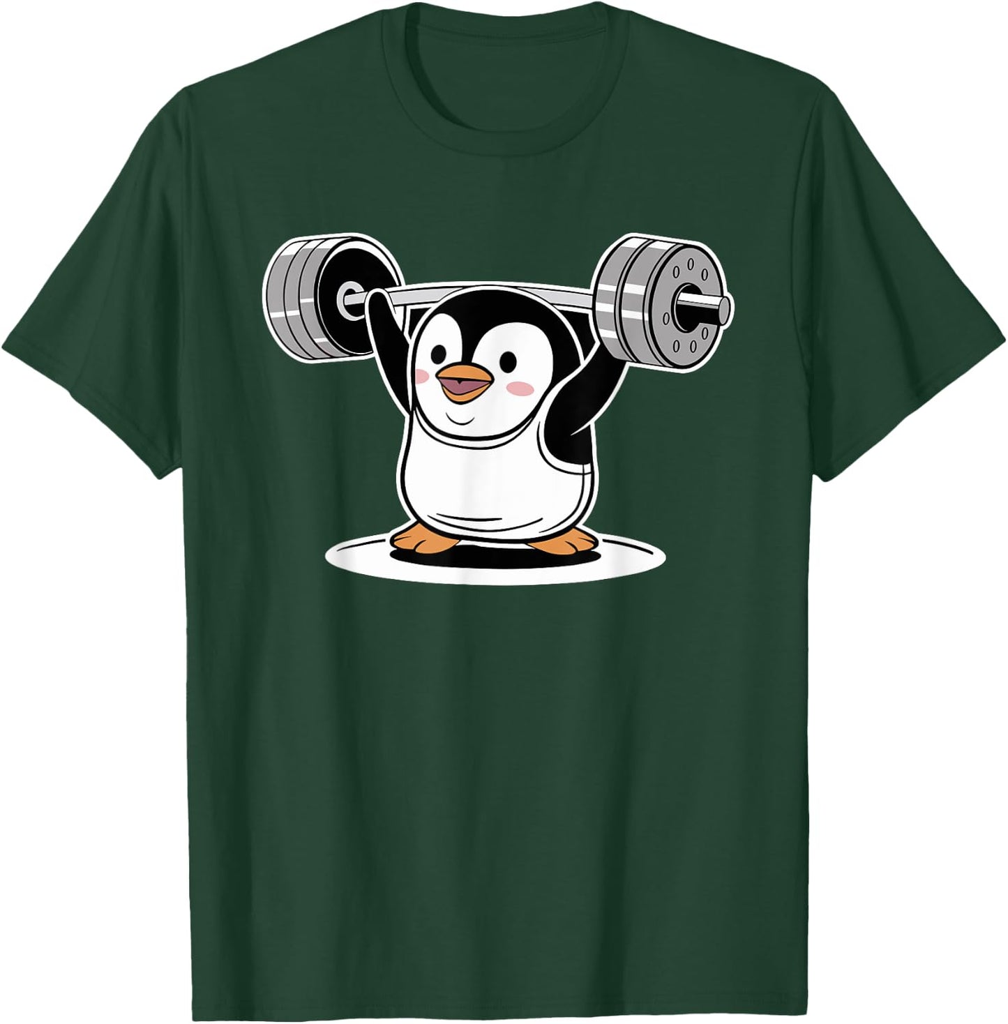 Cute Penguin Weightlifting Fitness Sport Gym Weightlifter T-Shirt - T-Shirt | Forest