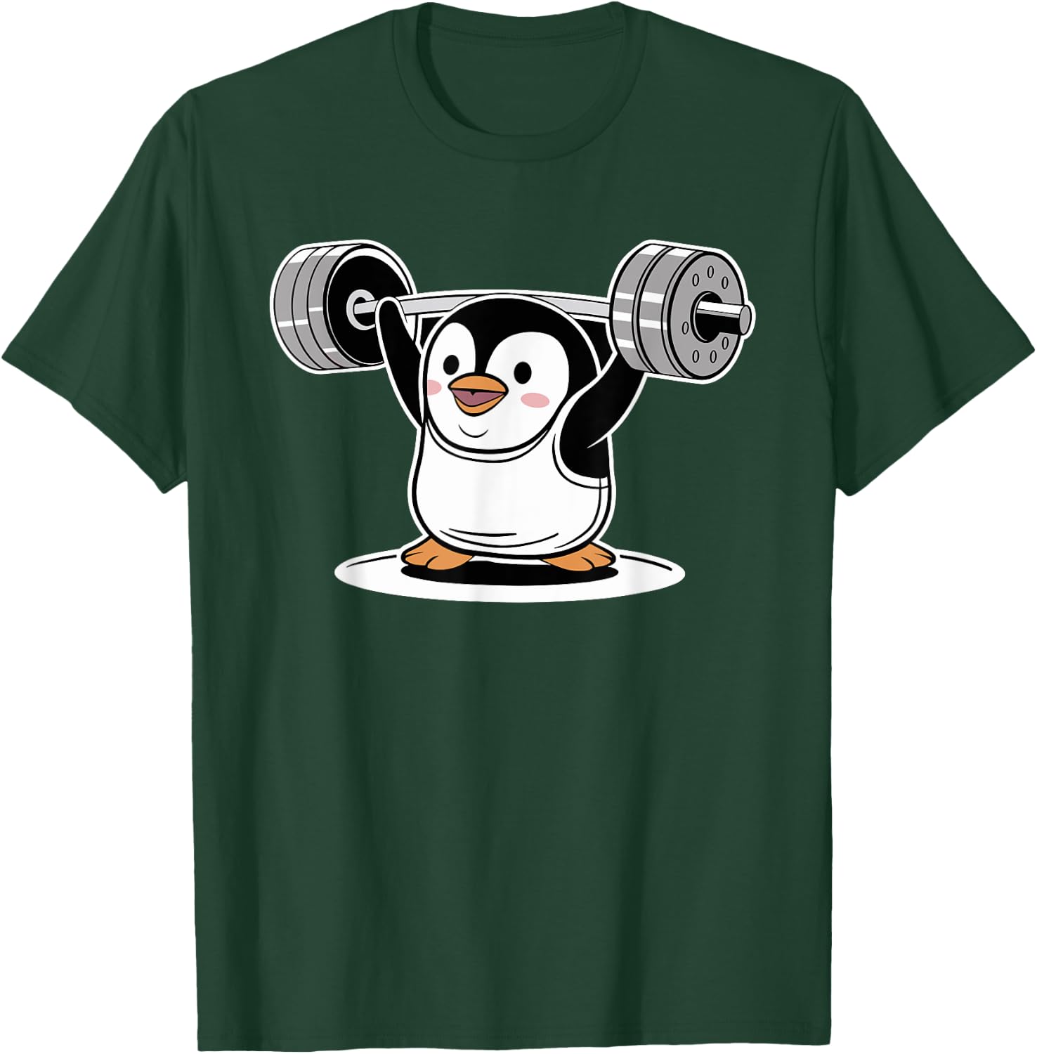 Cute Penguin Weightlifting Fitness Sport Gym Weightlifter T-Shirt - T-Shirt | Forest