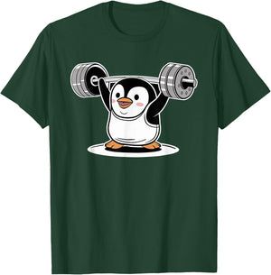Cute Penguin Weightlifting Fitness Sport Gym Weightlifter T-Shirt - T-Shirt | Forest