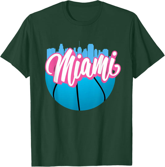 Vintage Miami Florida Cityscape Retro Miami T-Shirt - T-Shirt | Forest