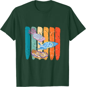 Mollusk Retro Marine Biologist Sea Slug Aquarist Nudibranch T-Shirt - T-Shirt | Forest