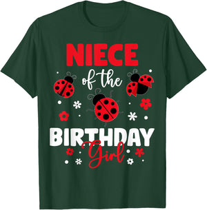 Niece Of The Birthday Girl Family Ladybug Birthday T-Shirt - T-Shirt | Forest