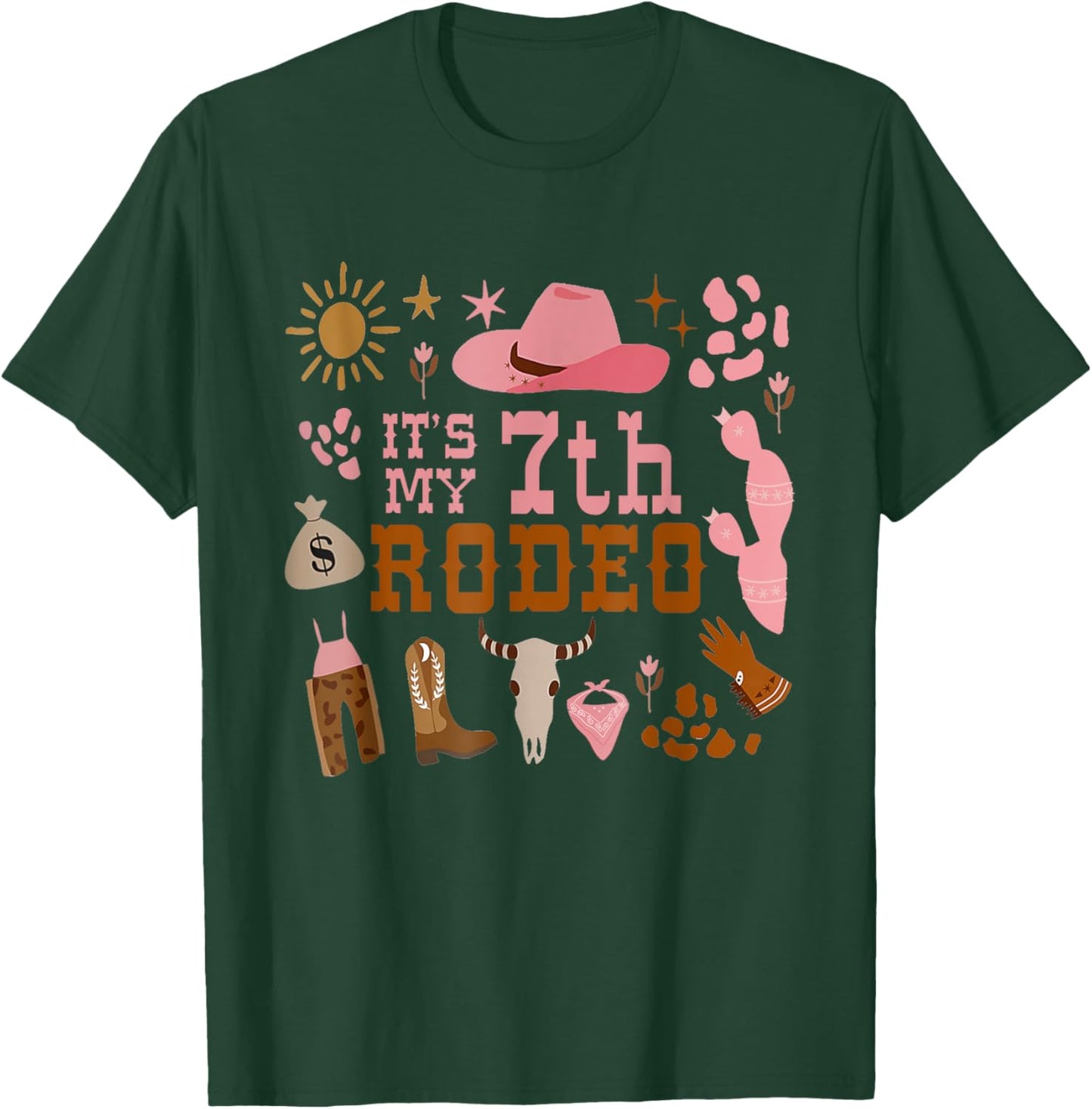 It's My 7 Year Old Shirt 7th Birthday Rodeo Cowgirl T-Shirt - T-Shirt | Forest