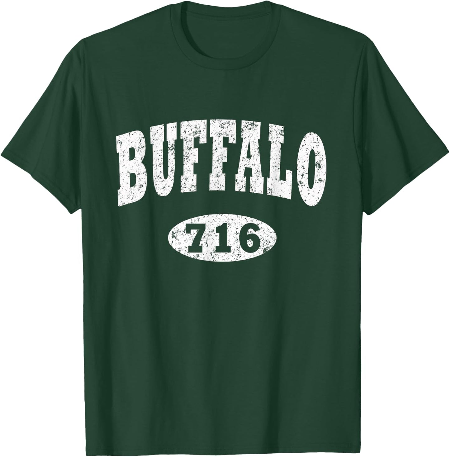 Buffalo 716 Shirt. Vintage BFLO WNY Distressed B-Lo T-Shirt - T-Shirt | Forest