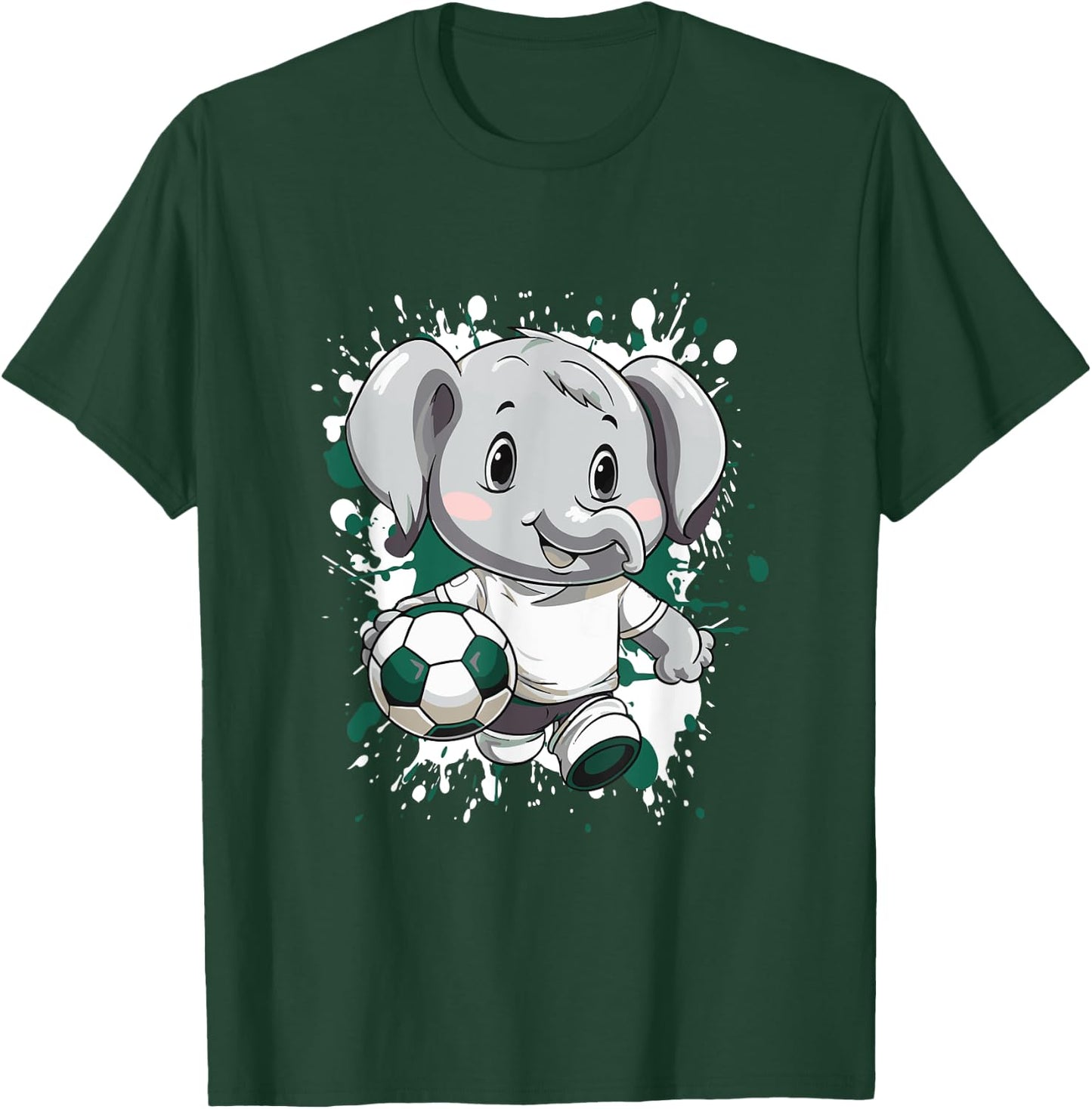 Elephant Playing Soccer | Comic Soccer Team T-Shirt - T-Shirt | Forest