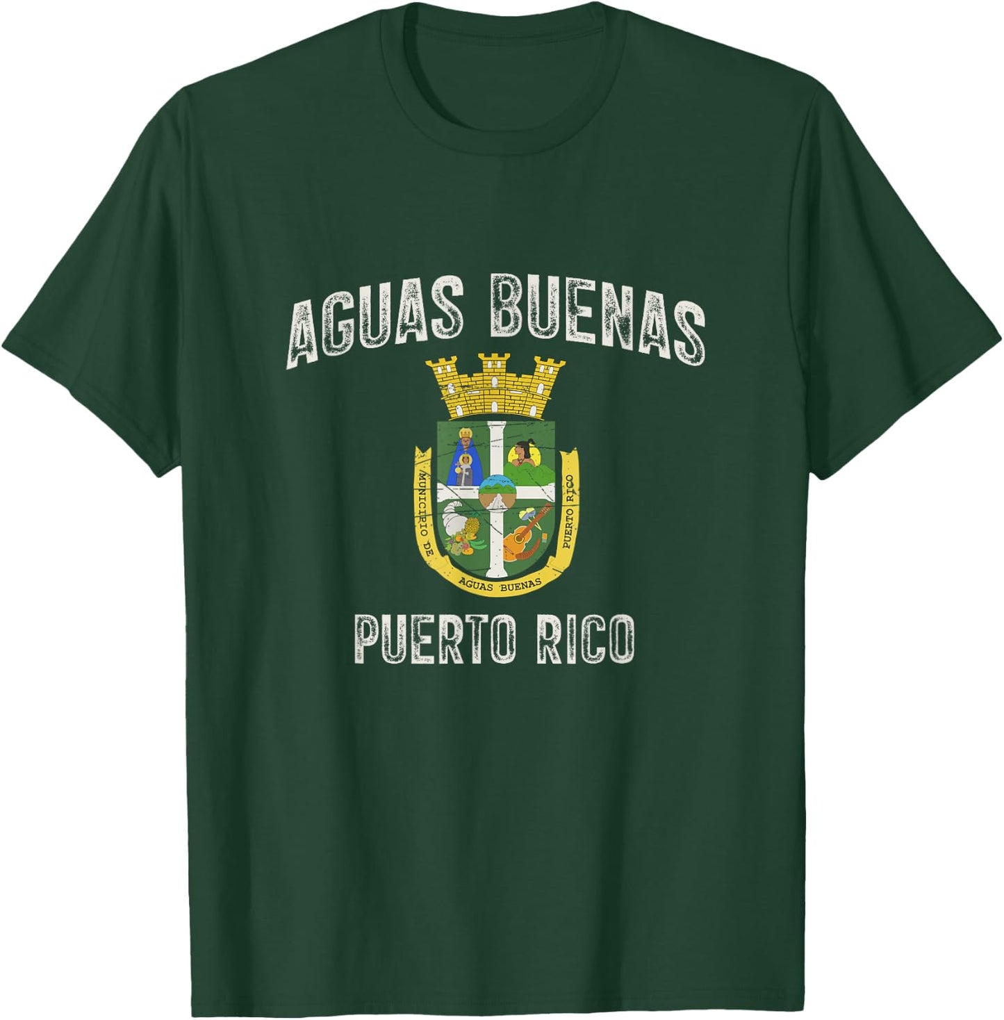 Aguas Buenas City in Puerto Rico, Aguas Buenas Armorial T-Shirt - T-Shirt | Forest