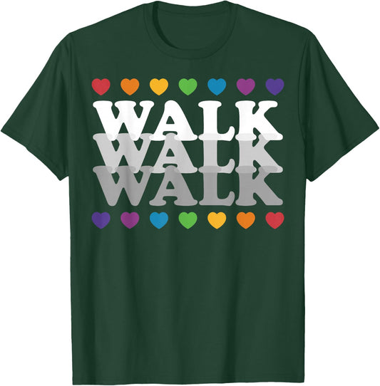 Heart Walk Indoor Walking Outdoor Walk At Home Pounds Off T-Shirt - T-Shirt | Forest