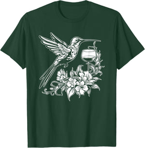Hummingbird Ornithology Birds Nature Hummingbird Wine Glass T-Shirt - T-Shirt | Forest