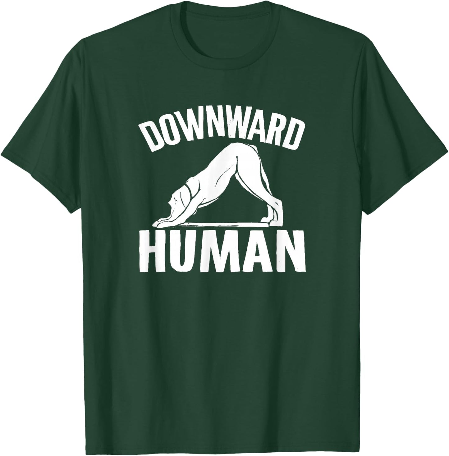 Downward Human, Yoga Pose, Dog Lover, Mediation , Small, Black T-Shirt - T-Shirt | Forest