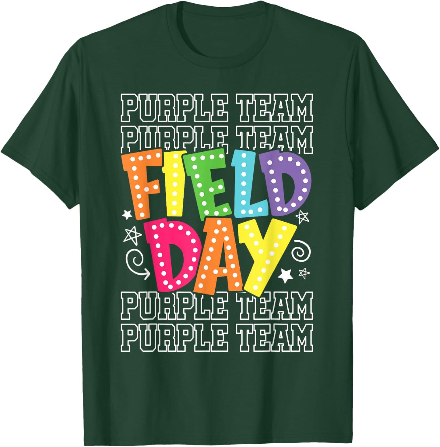 Field Day Purple Team Color War Camp Team Game Competition T-Shirt - T-Shirt | Forest