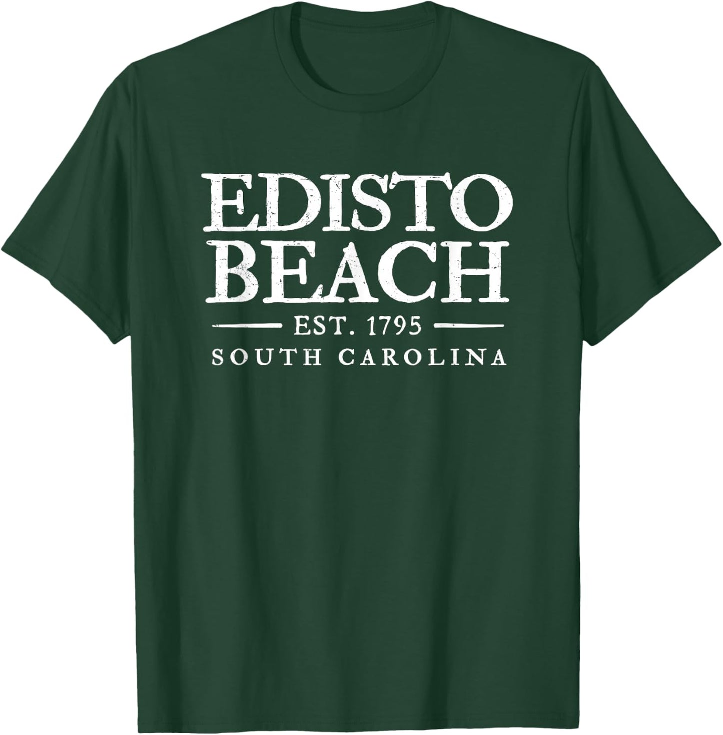 Edisto Beach South Carolina Vintage Letter Text Established T-Shirt - T-Shirt | Forest