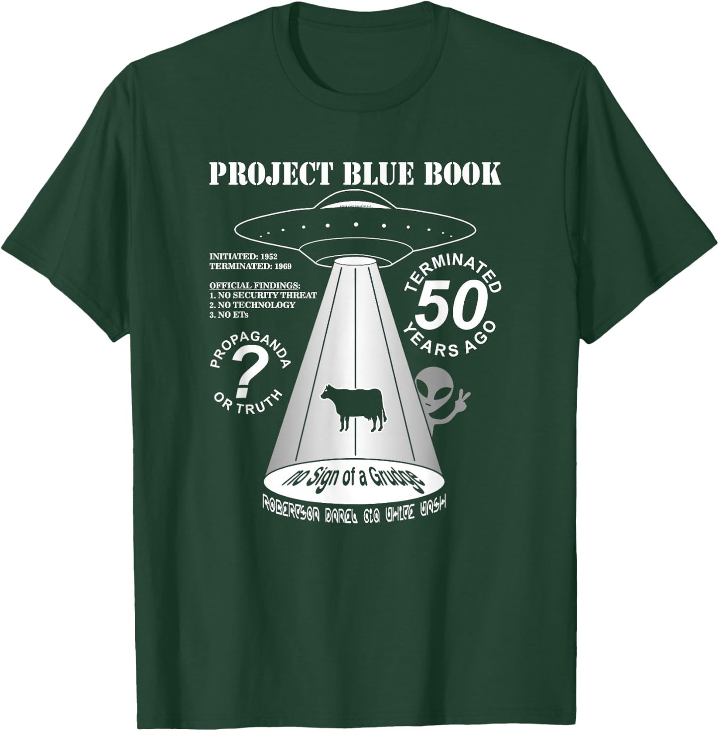 Project Blue Book UFO Investigation 50th Anniversary T-Shirt - T-Shirt | Forest