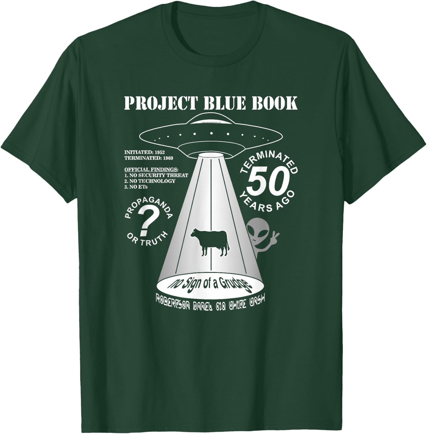 Project Blue Book UFO Investigation 50th Anniversary T-Shirt - T-Shirt | Forest