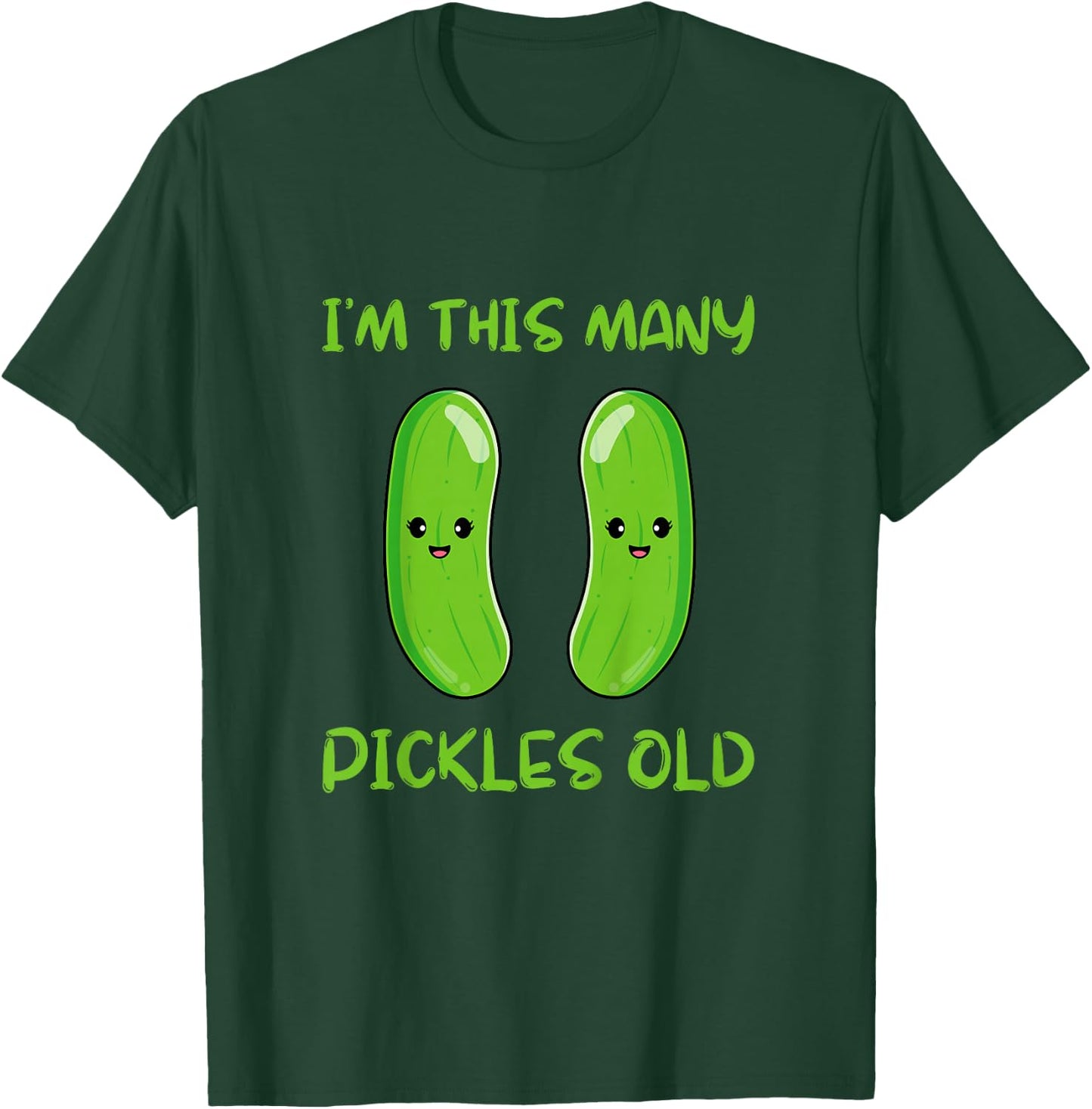 I'm This Many Pickles Old - 2nd Birthday 2 Years Old Bday T-Shirt - T-Shirt | Forest