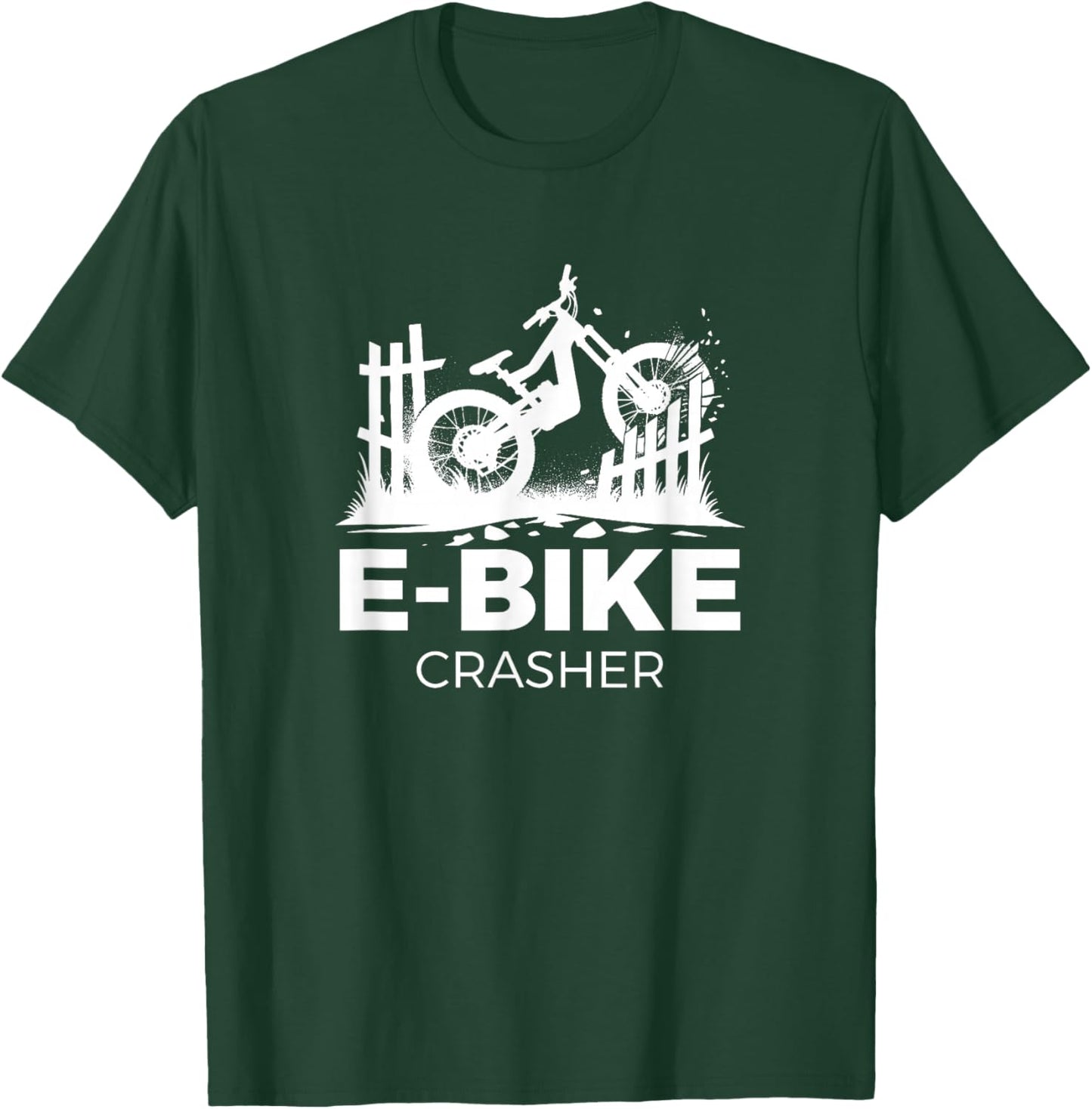 Funny E-Bike Crasher Ebike T-Shirt - T-Shirt | Forest