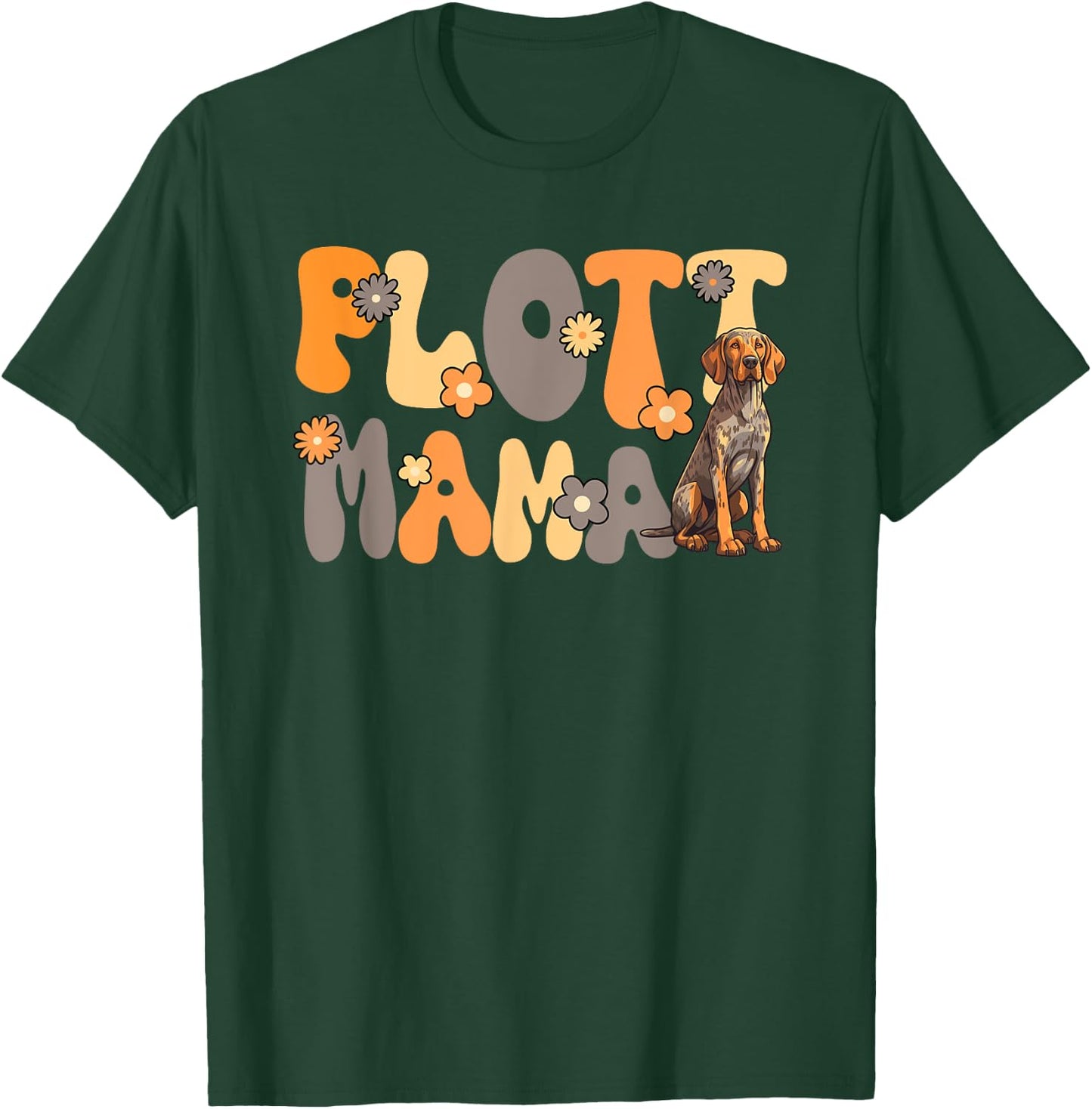 Plott Hound Groovy World's Best Plott Mama T-Shirt - T-Shirt | Forest