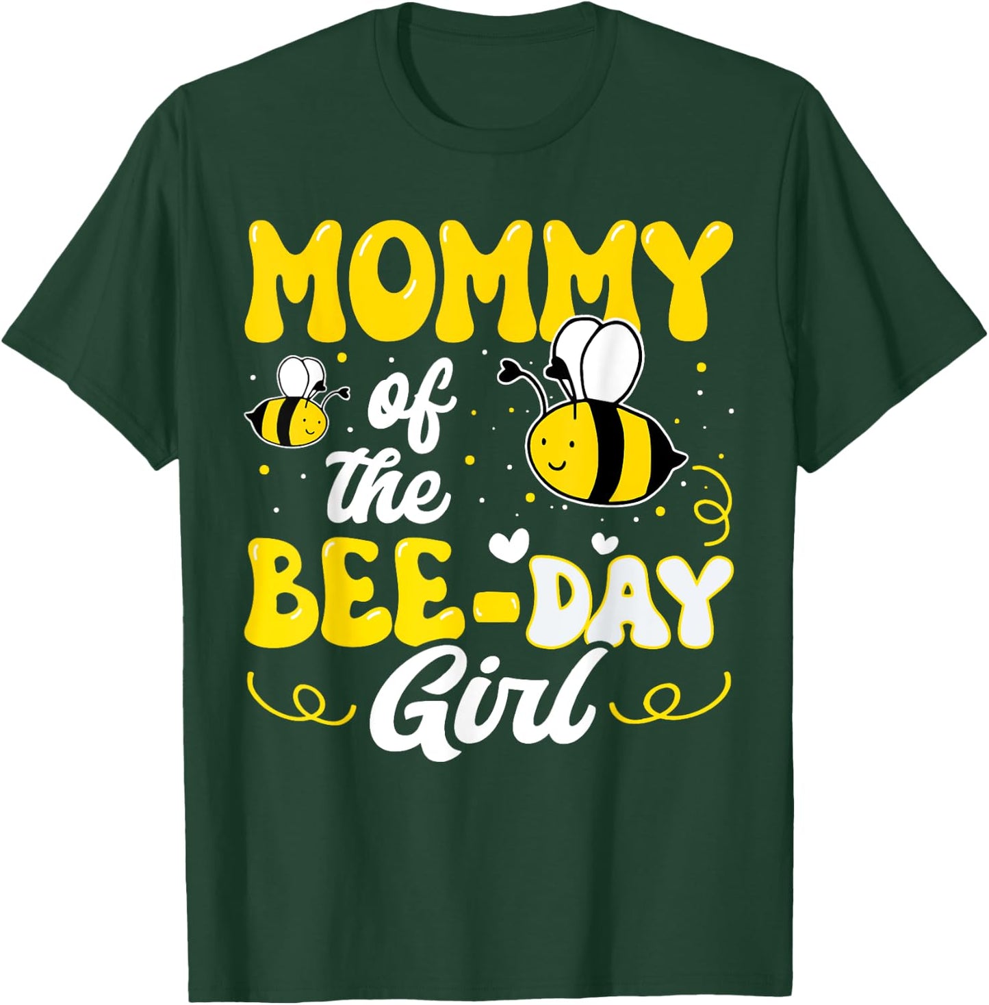 Mommy of The Bee Day Girl Bee Birthday Party Theme Groovy T-Shirt - T-Shirt | Forest
