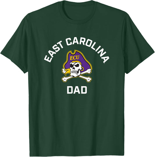 East Carolina University ECU Pirates Arched Dad T-Shirt - T-Shirt | Forest