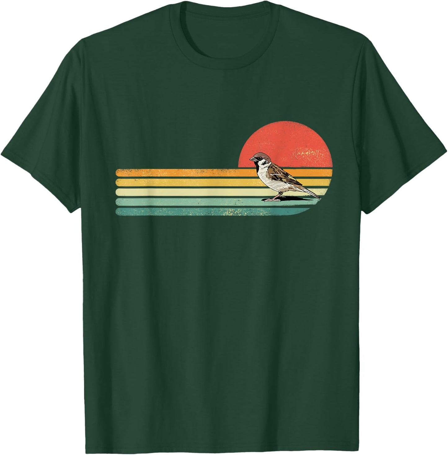 Retro Vintage House Sparrow Bird Animal Bird Lover Birders T-Shirt - T-Shirt | Forest
