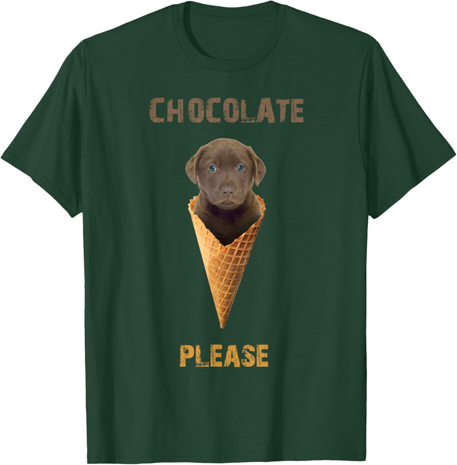 Chocolate Lab shirt Waffle Cone Ice Cream Cute Puppy Women Girls Kids T-Shirt - T-Shirt | Forest