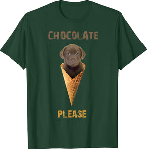 Chocolate Lab shirt Waffle Cone Ice Cream Cute Puppy Women Girls Kids T-Shirt - T-Shirt | Forest