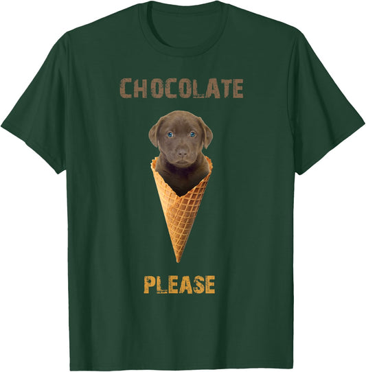 Chocolate Lab shirt Waffle Cone Ice Cream Cute Puppy Women Girls Kids T-Shirt - T-Shirt | Forest