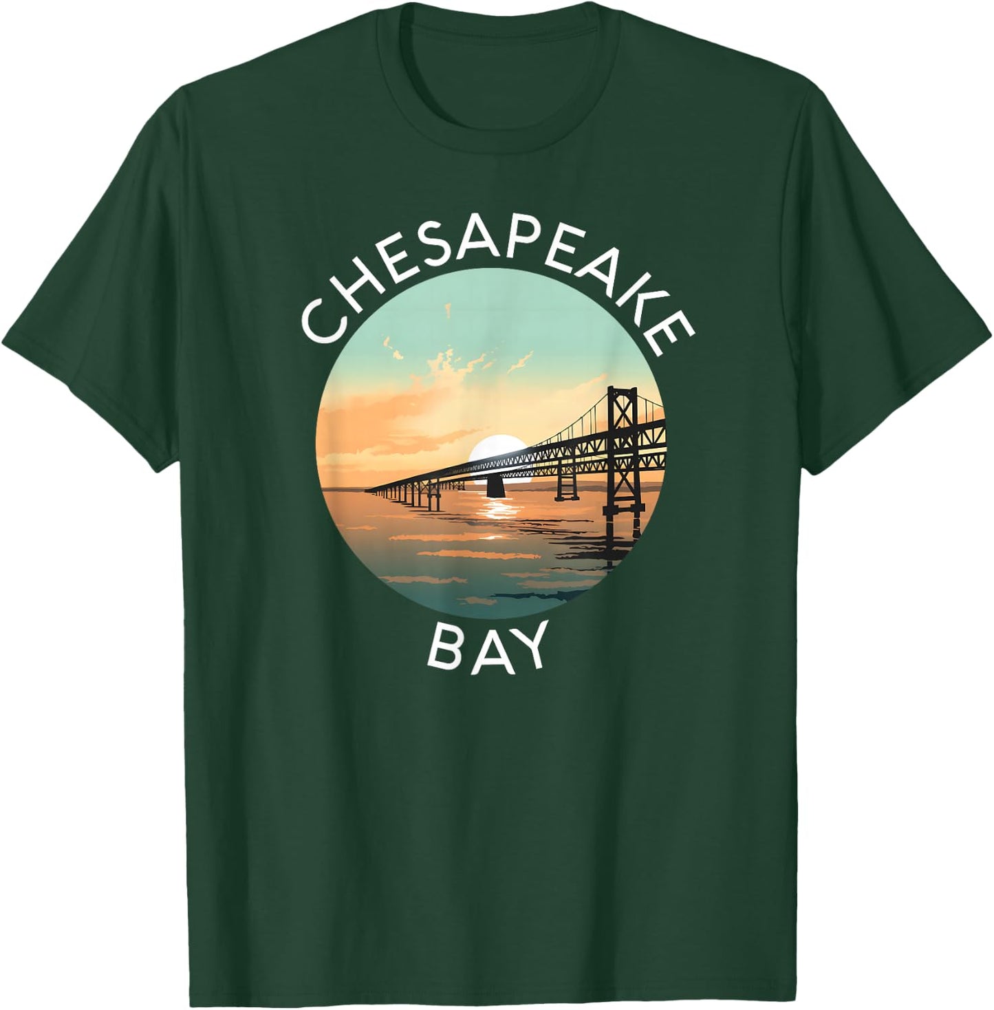 Chesapeake Bay Bridge Maryland Annapolis Kent Island Crab T-Shirt - T-Shirt | Forest