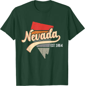 Nevada Home State NV Sunburst Vintage Retro Design T-Shirt - T-Shirt | Forest