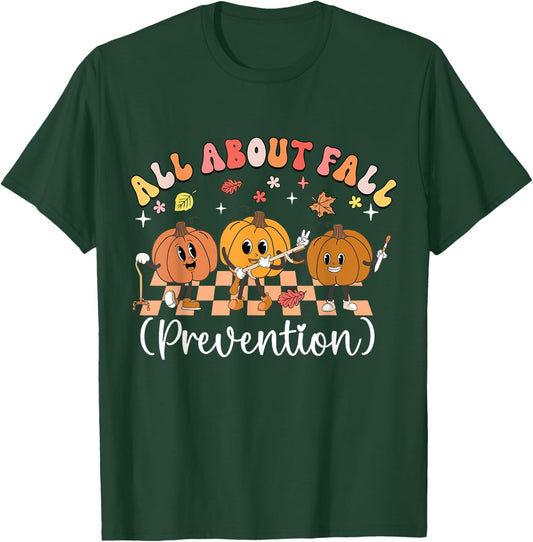 Pumpkin all about fall Prevention Halloween T-Shirt - T-Shirt | Forest