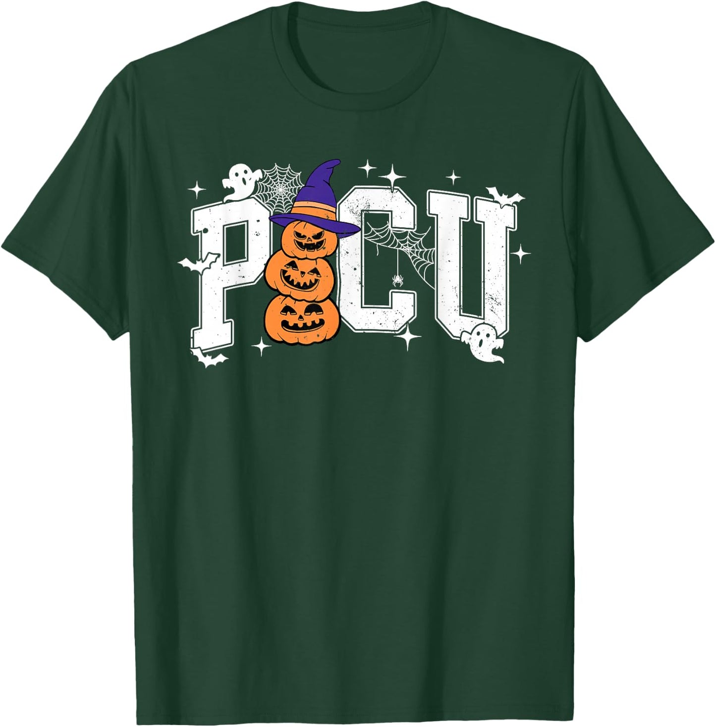 PICU Nurse Halloween Hospital Party Funny Nursing Students T-Shirt - T-Shirt | Forest