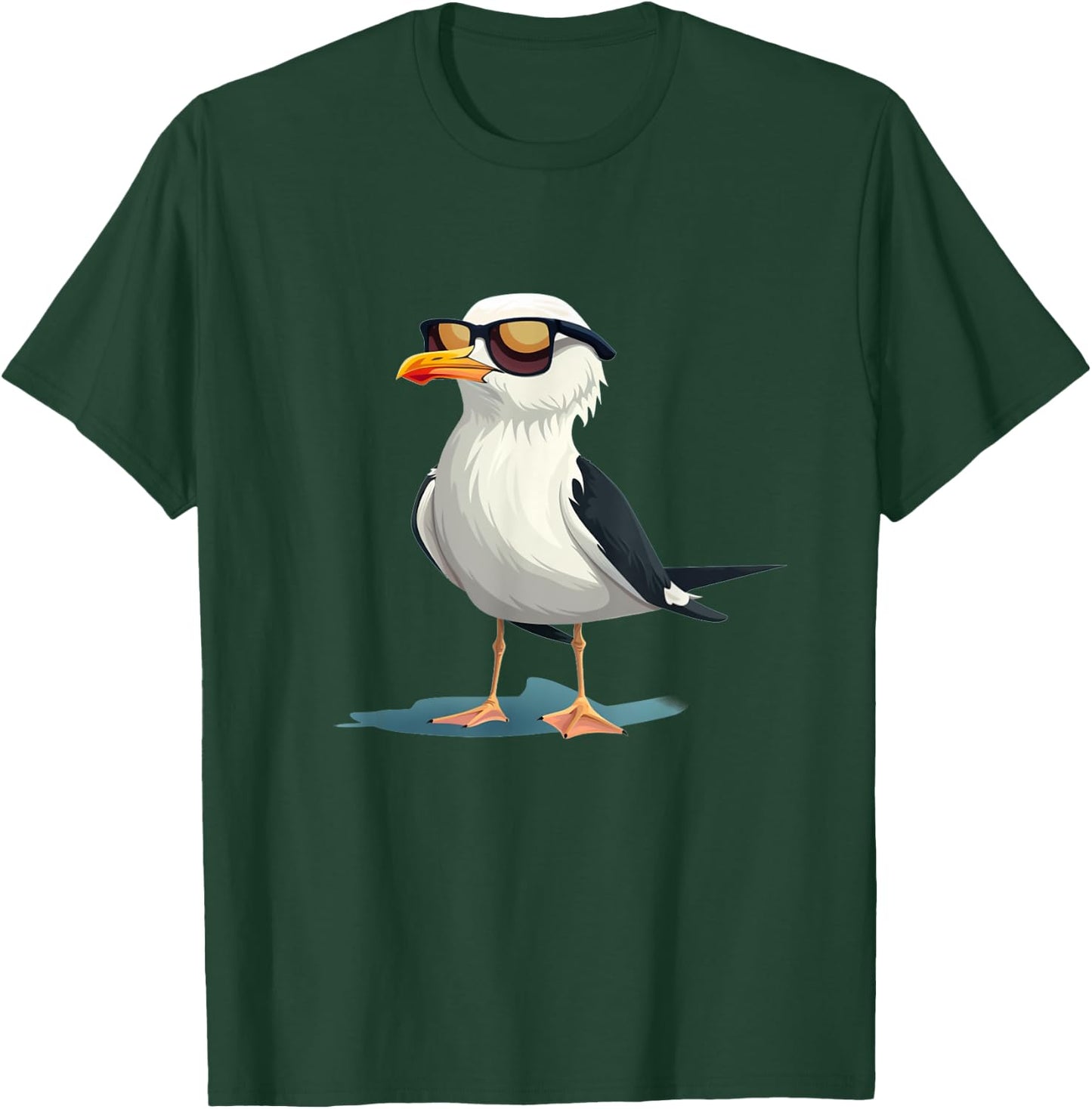Seagull with Sunglasses Costume for Summer and Seabirds Men Women Kids T-Shirt - T-Shirt | Forest