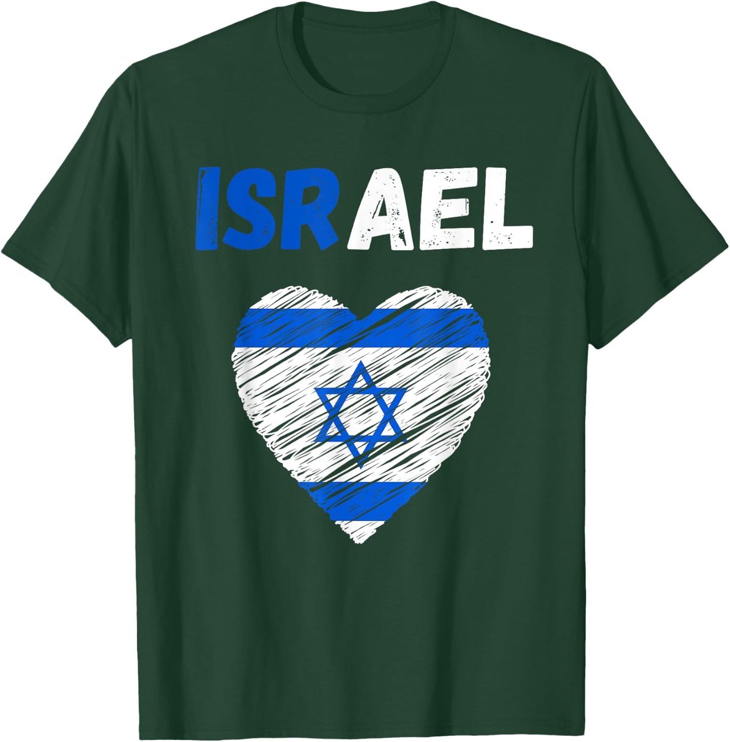 Israel Flag Holiday Israel Heart Israeli Flag T-Shirt - T-Shirt | Forest
