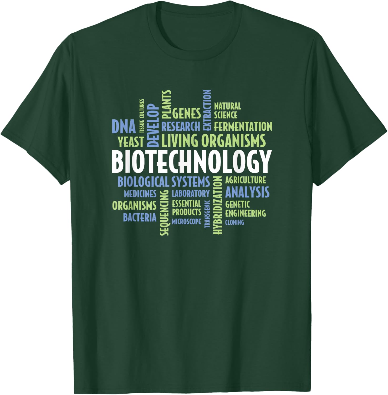 Biotechnology Word Cloud - Biotechnologist Biotech T-Shirt - T-Shirt | Forest