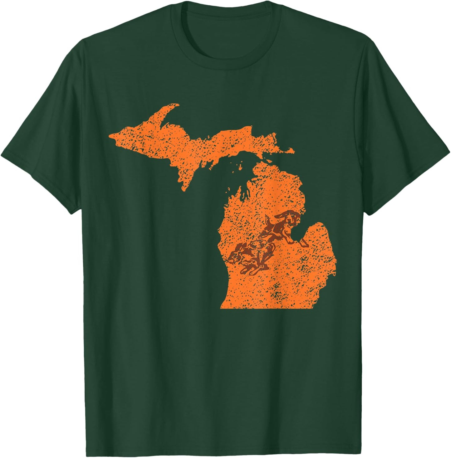 Michigan Rabbit Hunter - Beagles - Chasing Tail T-Shirt - T-Shirt | Forest