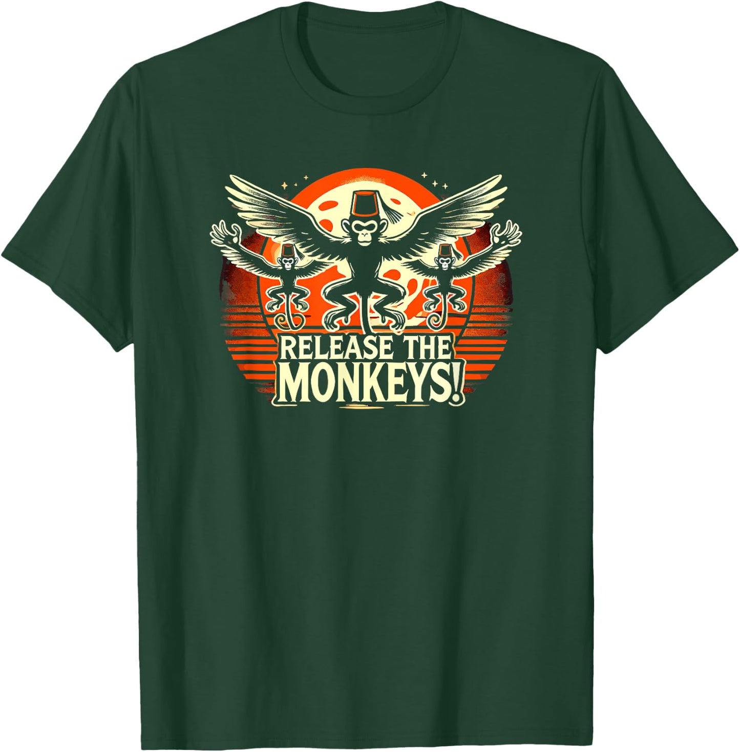 Release The Monkeys, Flying Monkeys Halloween T-Shirt - T-Shirt | Forest