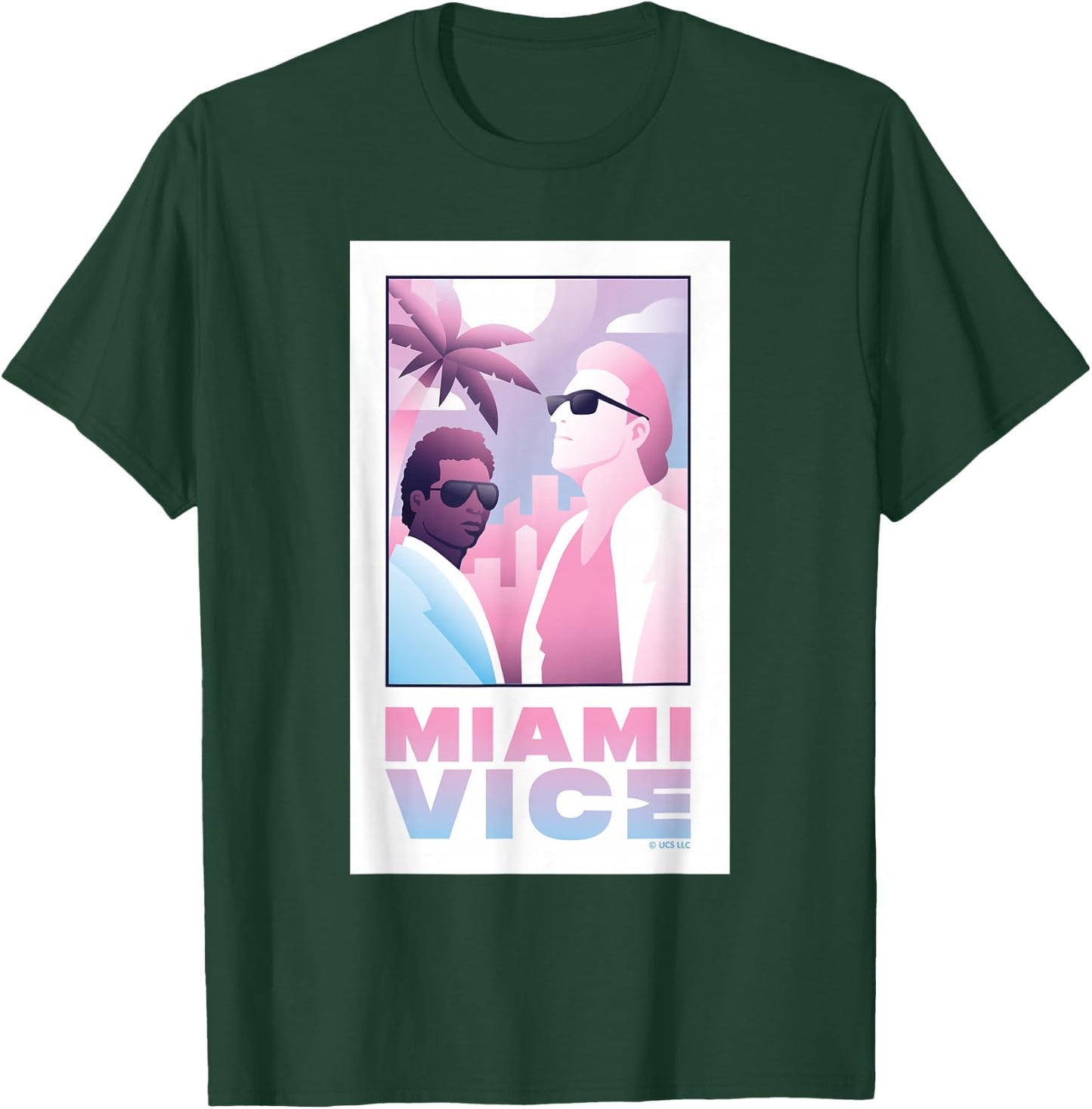 Miami Vice Retro Vibes 80s Pastel Style T-Shirt - T-Shirt | Forest
