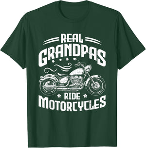 Real Grandpas Ride Motorcycles Funny Motorcycle Lover Biker T-Shirt - T-Shirt | Forest
