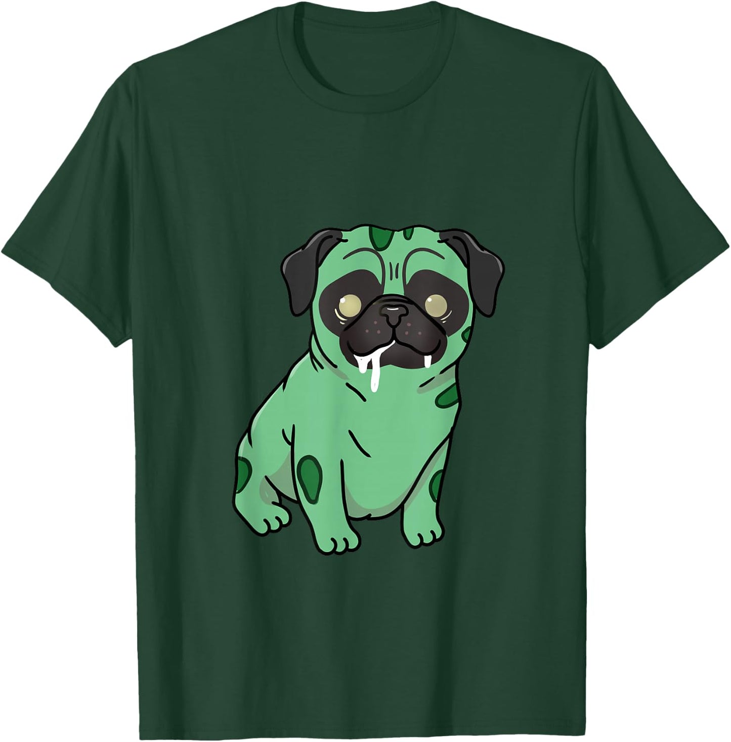 Zombie Pug Halloween T-Shirt - T-Shirt | Forest