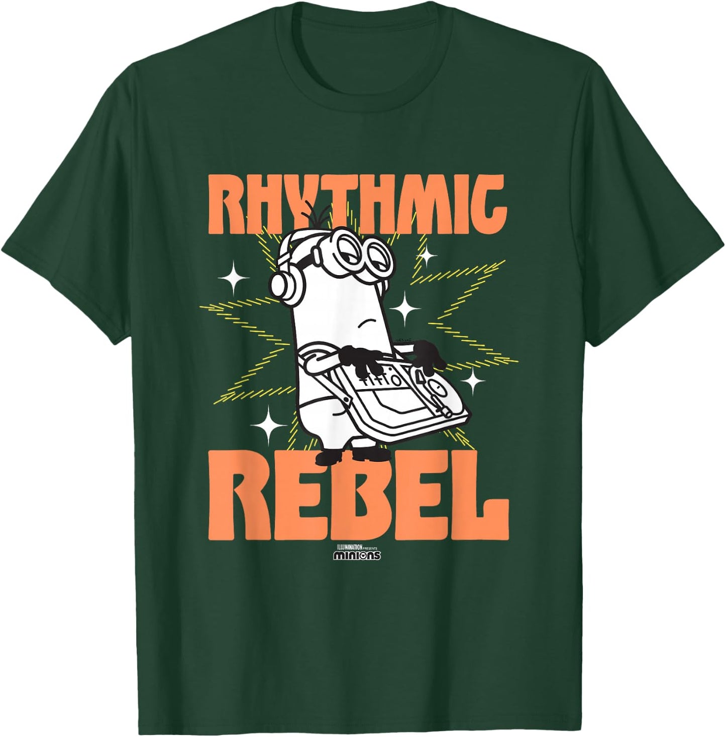 Minions Rhythmic Rebel Kevin The Minion Vintage DJ Logo T-Shirt - T-Shirt | Forest