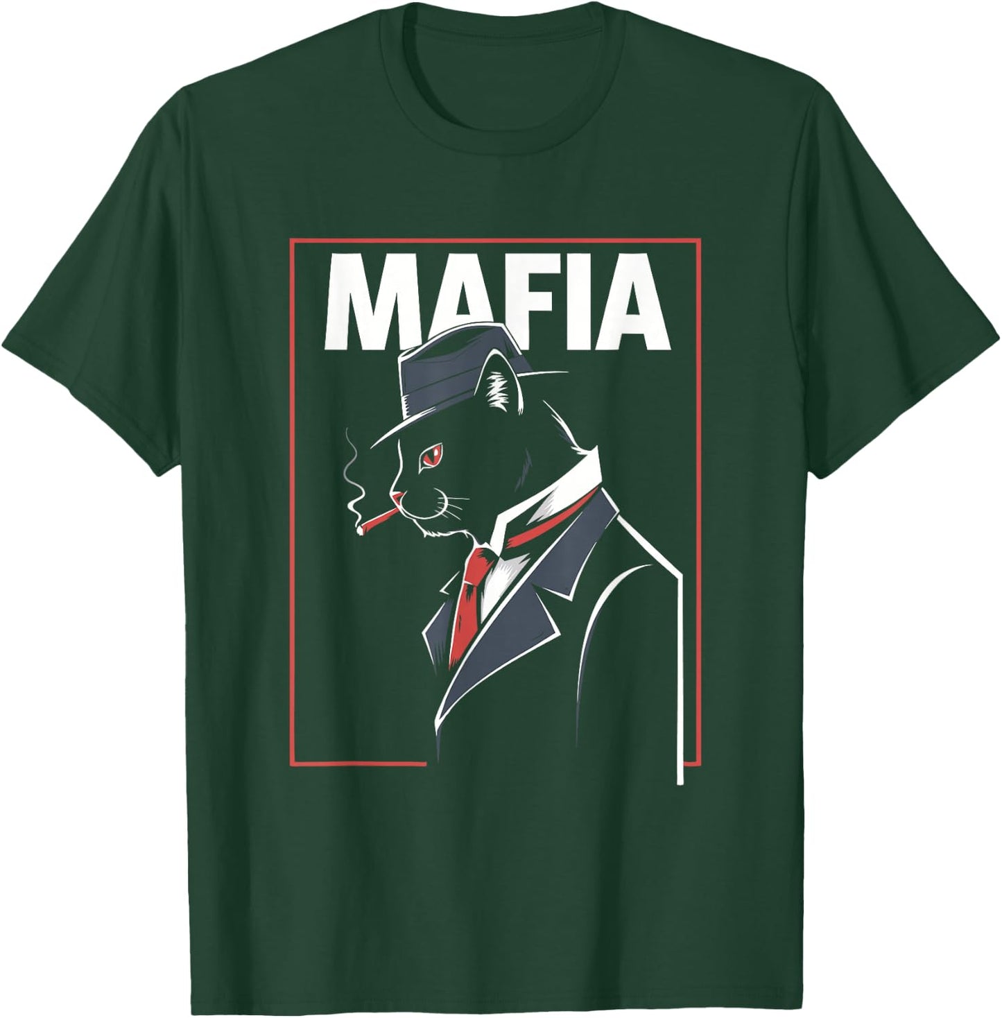 Mafia Cat - Funny Graphic Mafia Boss Cat Lover T-Shirt - T-Shirt | Forest