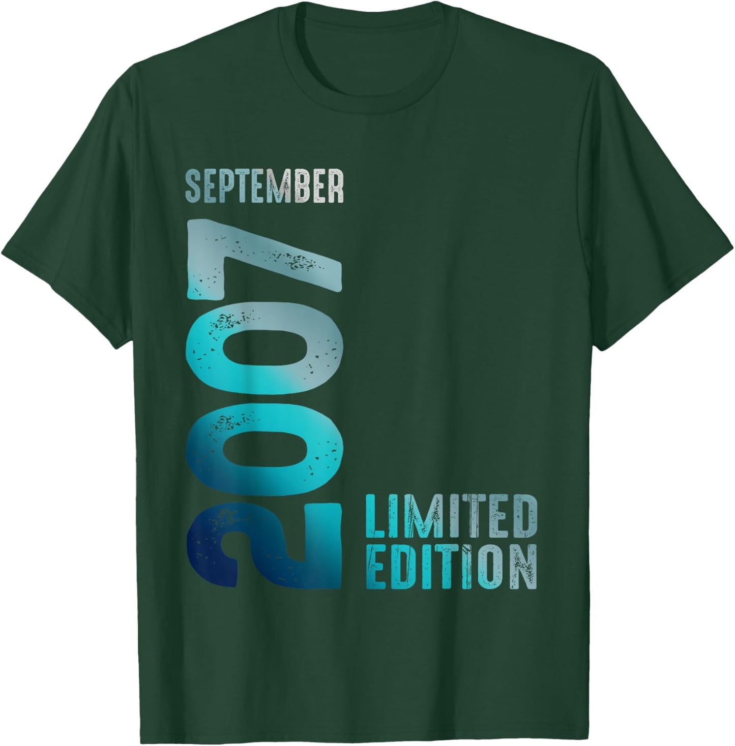 September 2007 Year 2007 Birthday Limited Edition T-Shirt - T-Shirt | Forest