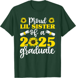 Proud Lil Sister of a 2025 Graduate Shirt, Graduation T-Shirt - T-Shirt | Forest